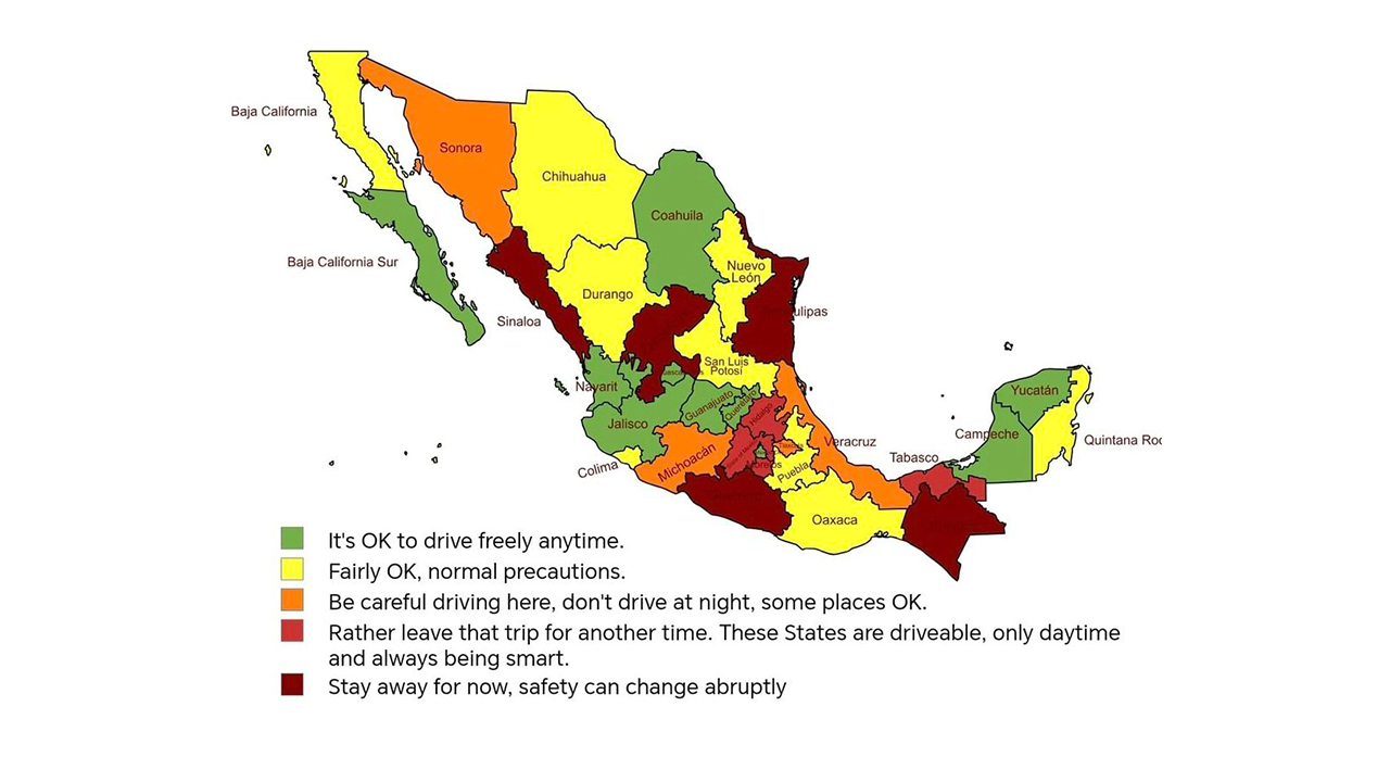 Map of Safety in Mexico